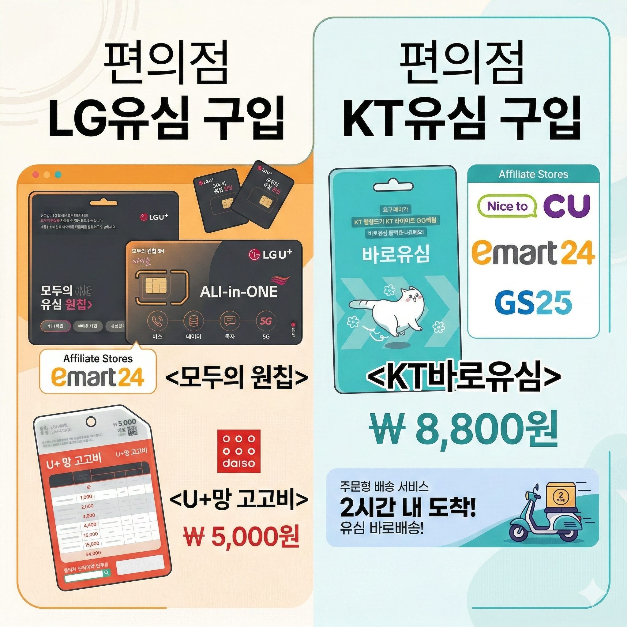 편의점 유심 구입 정보