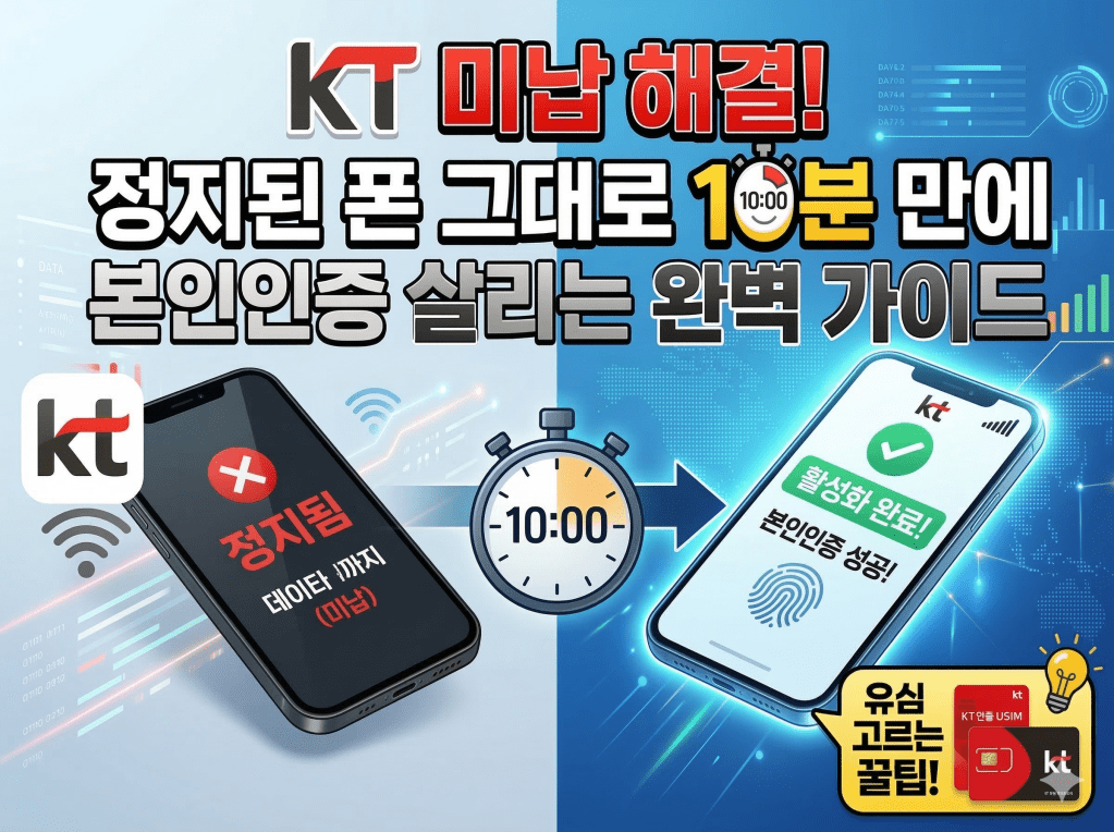 kt 미납 해결, 정지된 폰 그대로 10분 만에 본인인증 살리는 완벽 가이드 (유심 고르는&nbsp;꿀팁)